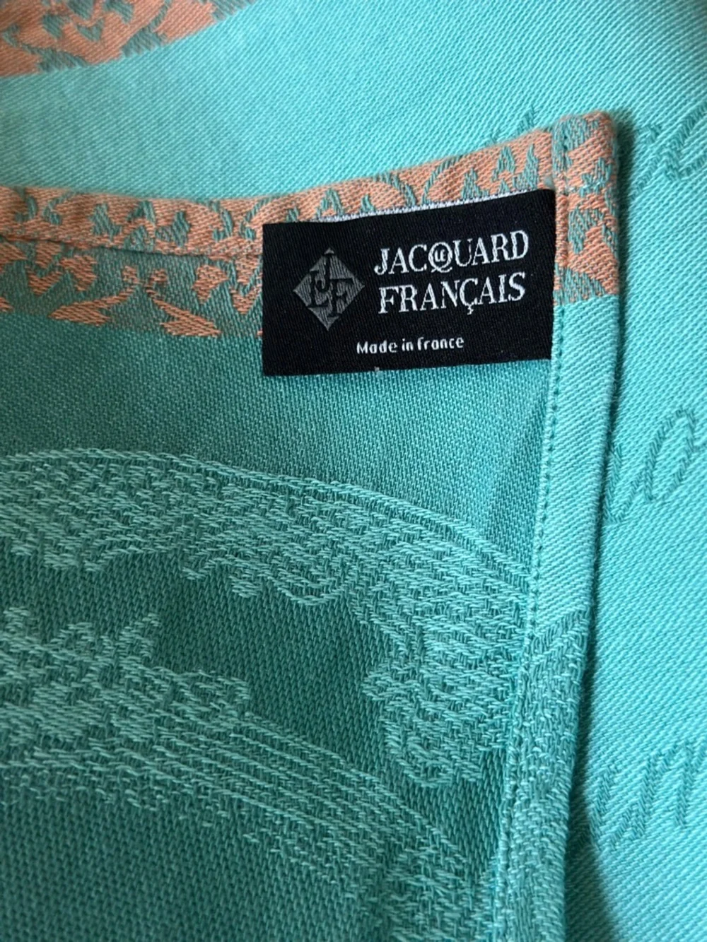 Jacquard Francais Teal and Copper Jacquard Tea Towel
